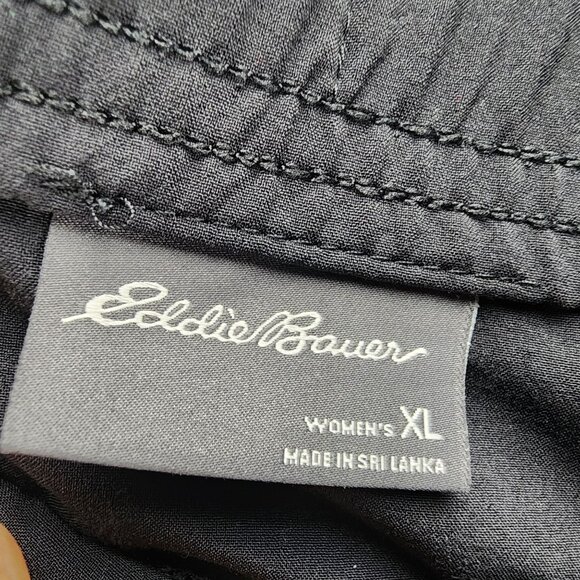 Eddie Bauer Skort Womens XL Black Active With Pockets Skirted Shorts *GUC* - Picture 2 of 9